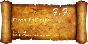 Finta Füzike névjegykártya